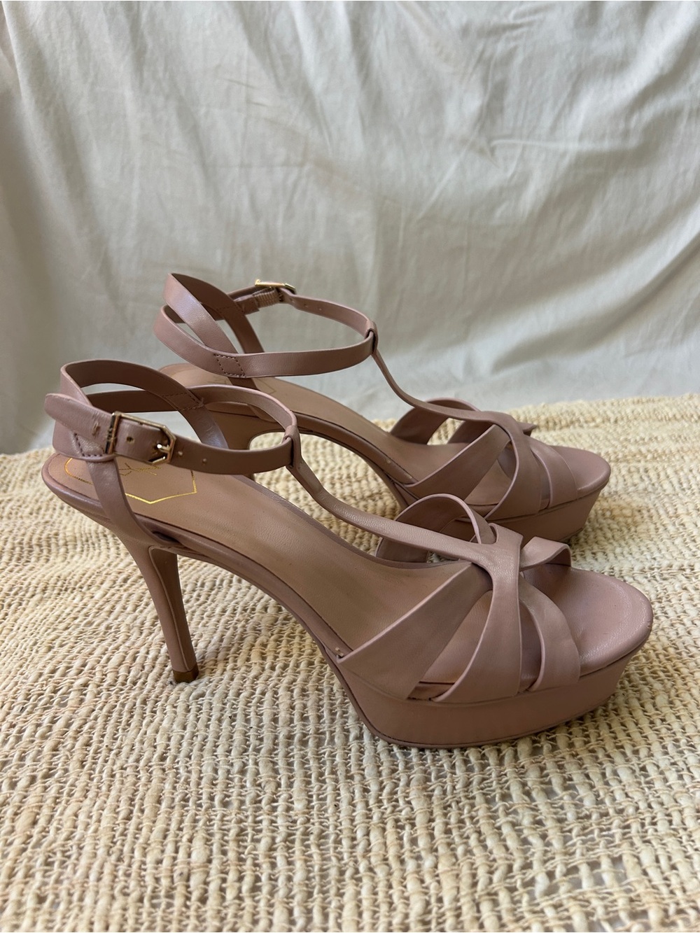 LYN Sabella Pink Nude Strappy Platform Heels